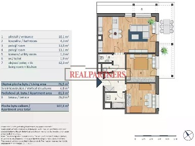 Prodej bytu 3+kk 107 m² Hrašeho, Praha - Čimice