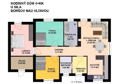 Prodej rodinného domu 120 m², pozemek 455 m² U Sila, Boršov nad Vltavou - Poříčí