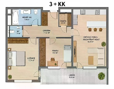 Prodej bytu 3+kk 73 m² Svitákova, Praha - Stodůlky