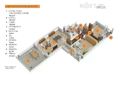Pronájem bytu 3+kk 140 m²
