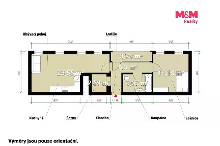 Prodej bytu 2+kk 54 m² Sladová, Plzeň - Východní Předměstí