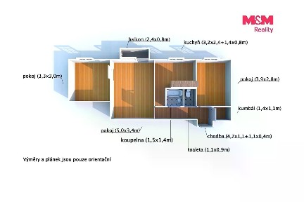 Prodej bytu 3+1 56 m²