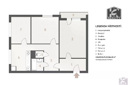 Pronájem bytu 3+1 61 m² Liberecká, Jablonec nad Nisou