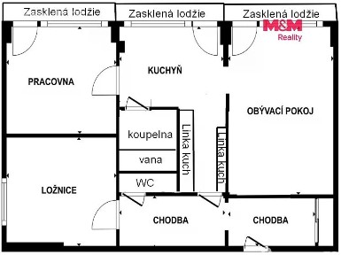 Pronájem bytu 3+1 62 m² Hoření, Ústí nad Labem - Ústí nad Labem-centrum