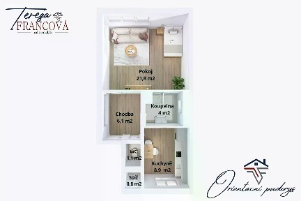 Pronájem bytu 1+1 43 m² Riegrova, Prostějov