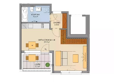 Prodej bytu 1+kk 35 m² Gollové, Praha - Hlubočepy
