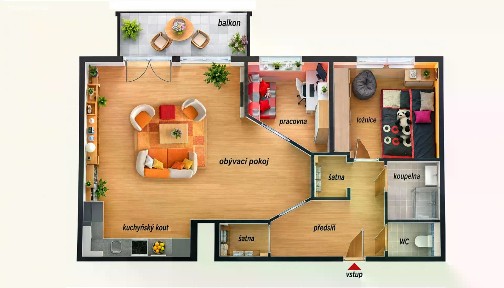 Pronájem bytu 2+kk 55 m² Chlebovická, Praha - Letňany