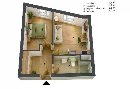 Prodej bytu 2+kk 38 m² U Štěpánků, Hořovice