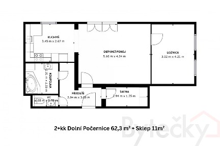 Prodej bytu 2+1 62 m² Národních hrdinů, Praha - Dolní Počernice