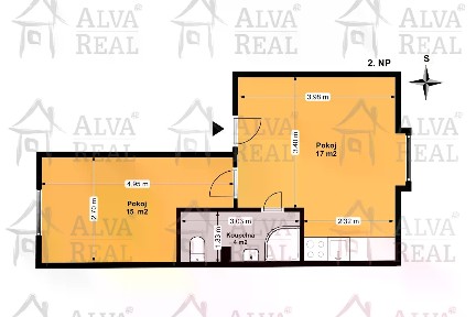 Pronájem bytu 2+kk 36 m² Palackého třída, Brno - Královo Pole