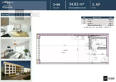 Prodej bytu 1+kk 35 m² Páteřní, Brno - Bystrc