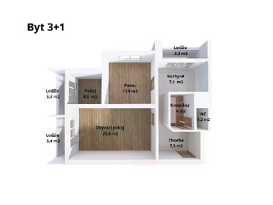 Pronájem bytu 3+1 57 m² Čsl. armády, Šumperk