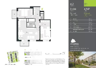 Pronájem bytu 3+kk 71 m² Hasičská, Ostrava - Hrabůvka