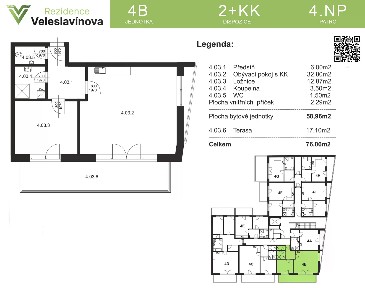 Prodej bytu 2+kk 59 m² Veleslavínova, Brno - Královo Pole