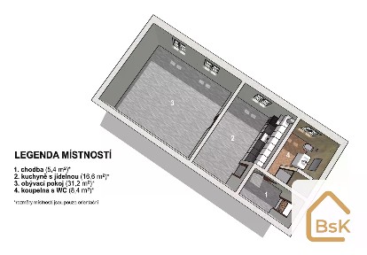 Pronájem bytu 1+1 62 m² Podhorská, Jablonec nad Nisou