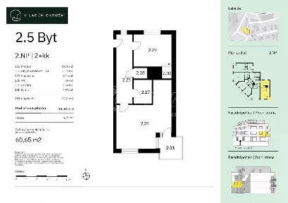 Prodej bytu 2+kk 56 m² Okružní, Praha - Komořany