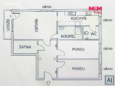 Pronájem bytu 3+kk 72 m² Hrubínova, Litoměřice - Předměstí