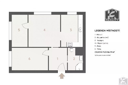 Pronájem bytu 3+1 59 m² Boženy Němcové, Jablonec nad Nisou - Mšeno nad Nisou
