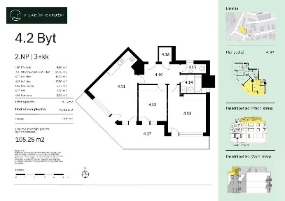 Prodej bytu 3+kk 77 m² Okružní, Praha - Komořany