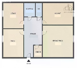 Pronájem bytu 3+1 66 m² Na Sídlišti III, Průhonice