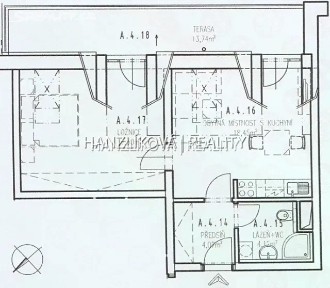 Pronájem bytu 2+kk 58 m²