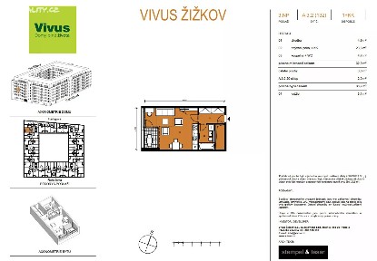 Prodej bytu 1+kk 39 m² Budovcova, Praha - Žižkov