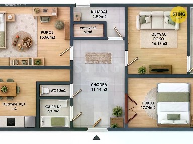 Prodej bytu 3+1 82 m²