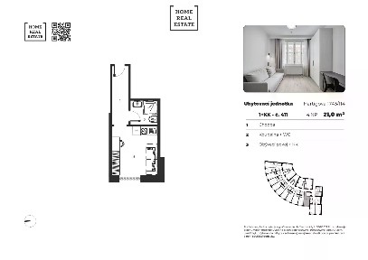 Prodej bytu 1+kk 21 m² Hartigova, Praha - Žižkov