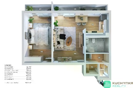 Prodej bytu 2+1 63 m² Hrdlovská, Osek
