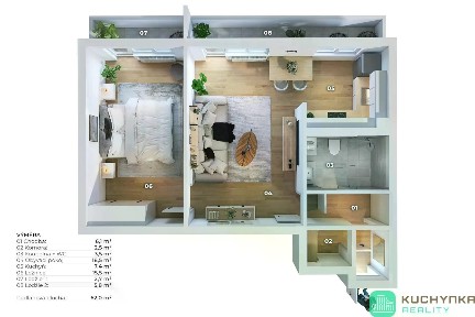 Prodej bytu 2+1 63 m²