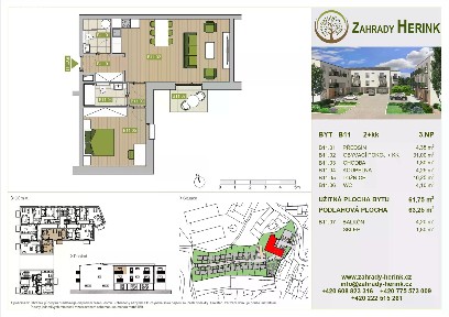 Prodej bytu 3+kk 62 m² K Jezírku, Herink