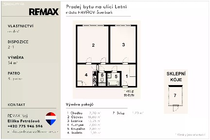 Prodej bytu 2+1 50 m² Letní, Havířov - Šumbark