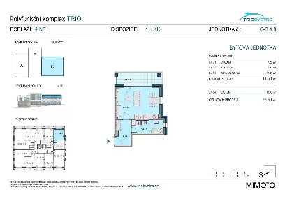 Prodej bytu 1+kk 46 m²