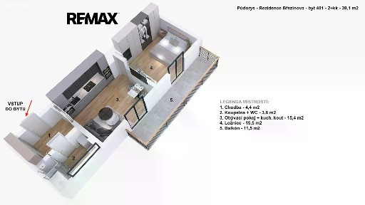 Pronájem bytu 2+kk 40 m²
