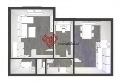 Pronájem bytu 2+1 52 m²