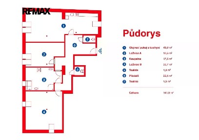 Pronájem bytu 3+kk 141 m²