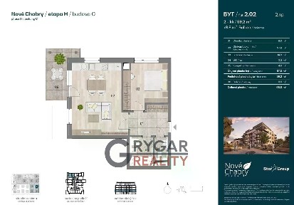 Pronájem bytu 2+kk 57 m² Za Pískovnou, Praha - Dolní Chabry