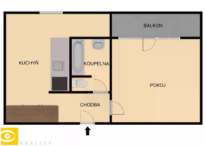 Prodej bytu 1+1 39 m²