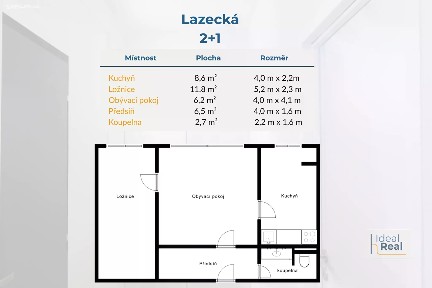 Pronájem bytu 2+1 46 m² Lazecká, Olomouc