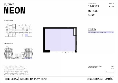Prodej obchodního prostoru 43 m² Plynárenská, Brno - Zábrdovice