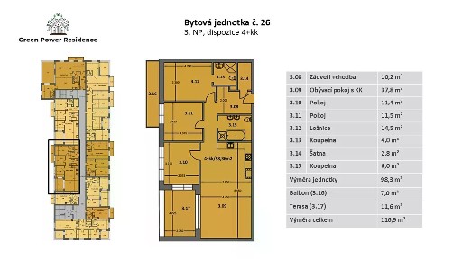 Prodej bytu 4+kk 98 m²