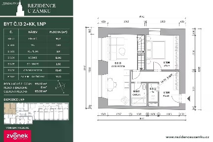 Prodej bytu 2+kk 70 m²