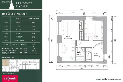 Prodej bytu 2+kk 70 m²