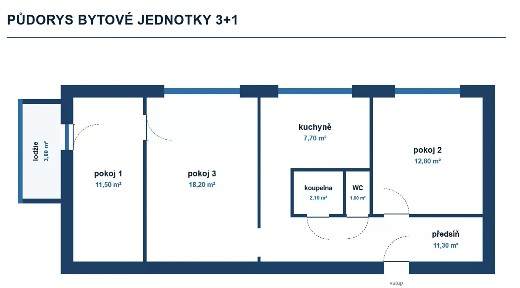 Prodej bytu 3+1 71 m²