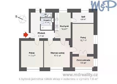 Prodej bytu 3+1 74 m²
