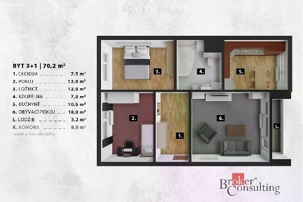 Prodej bytu 3+1 73 m²