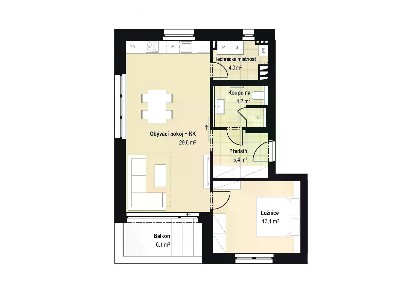 Prodej bytu 2+kk 59 m²