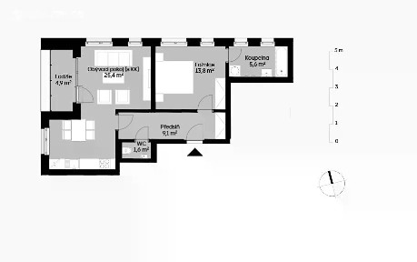 Prodej bytu 2+kk 56 m²