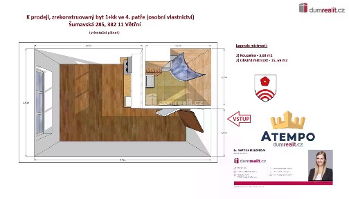 Prodej bytu 1+kk 19 m²