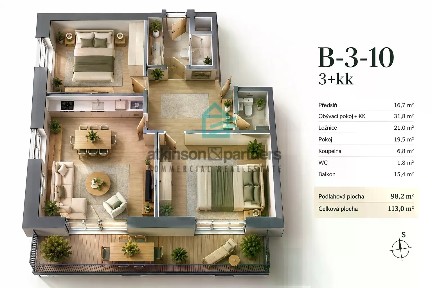 Prodej bytu 3+kk 98 m²